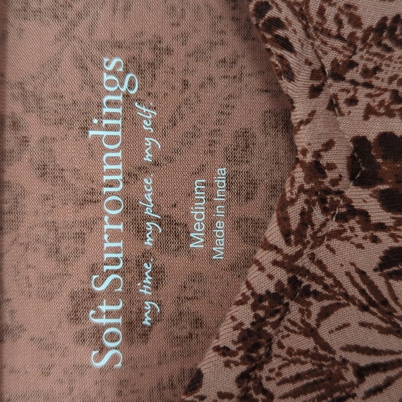 Soft Surroundings Tuscany Tunic Exaggerated Overlapping Velvet Trim Sleeve Size - Picture 9 of 10